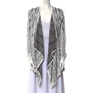 St. John Geometric Open Drape Black White Jacket Sweater Size Petite P